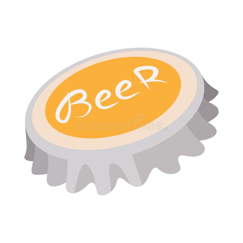 Beer bottle cap cartoon icon on a white background. Beer bottle cap cartoon icon on a white background