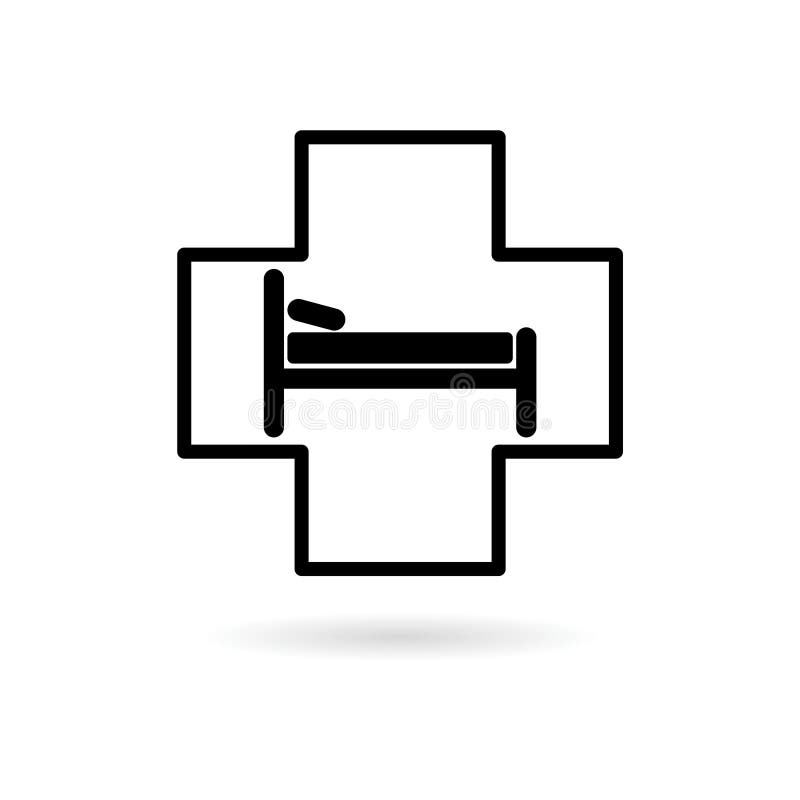 Icona del letto di ospedale, segno dell'hotel illustrazione di stock Icona del letto di ospedale, segno dell'hotel illustrazione di stock