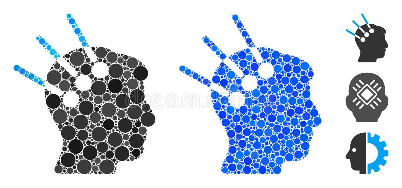 Icona del mosaico dell'interfaccia neurale dei cerchi royalty illustrazione gratis