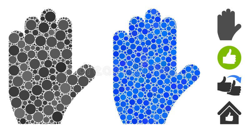 Icona del Mosaico della mano di voto dei cerchi illustrazione di stock
