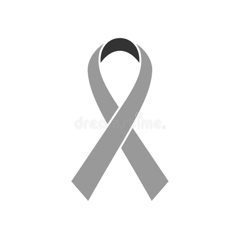 Icona del nastro di consapevolezza del cancro al seno Simbolo della sanità delle donne Illustrazione grigia piana semplice di vet illustrazione di stock Icona del nastro di consapevolezza del cancro al seno Simbolo della sanità delle donne Illustrazione grigia piana semplice di vet illustrazione di stock