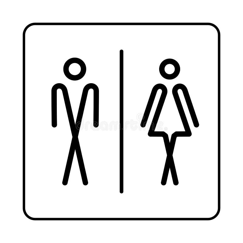 Icona del piatto della porta della toilette del WC Piatto semplice del bagno illustrazione di stock