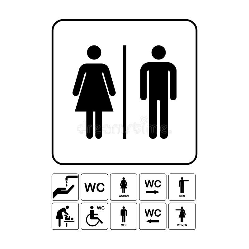 Icona del piatto della porta della toilette del WC Piatto semplice del bagno