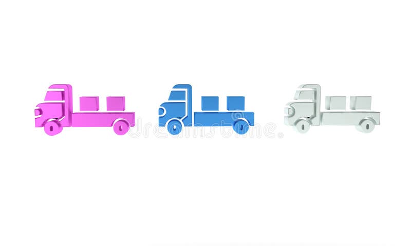 Icona del pickup isolata su fondo bianco. concetto di minimalismo illustrazione 3d rendering illustrazione vettoriale