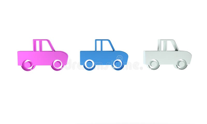 Icona del pickup isolata su fondo bianco. concetto di minimalismo illustrazione 3d rendering illustrazione di stock