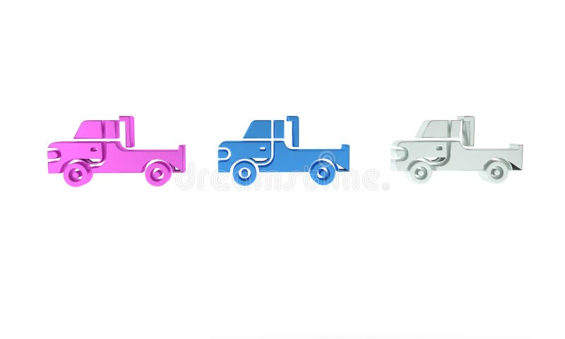 Icona del pickup isolata su fondo bianco. concetto di minimalismo illustrazione 3d rendering illustrazione di stock