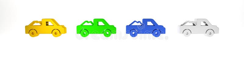 Icona del pickup isolata su fondo bianco. concetto di minimalismo illustrazione 3d rendering illustrazione di stock