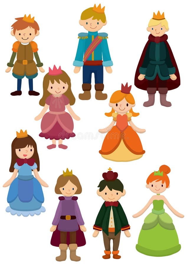 Icona del principe e della principessa del fumetto royalty illustrazione gratis Icona del principe e della principessa del fumetto royalty illustrazione gratis