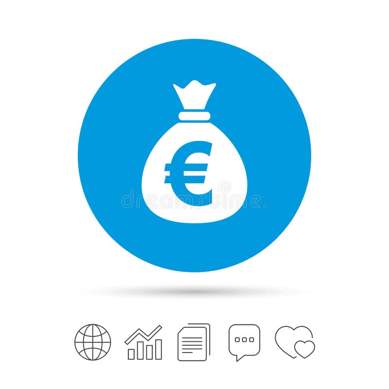 Icona del segno della borsa dei soldi Euro valuta di EUR illustrazione di stock Icona del segno della borsa dei soldi Euro valuta di EUR illustrazione di stock
