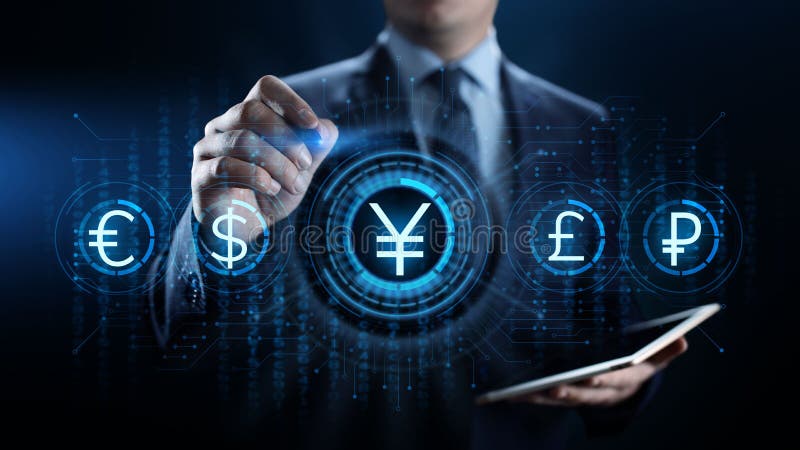 Icona del segno di valuta di Yen sullo schermo virtuale Concetto commerciale di tecnologia di affari dei forex fotografie stock libere da diritti Icona del segno di valuta di Yen sullo schermo virtuale Concetto commerciale di tecnologia di affari dei forex fotografie stock libere da diritti