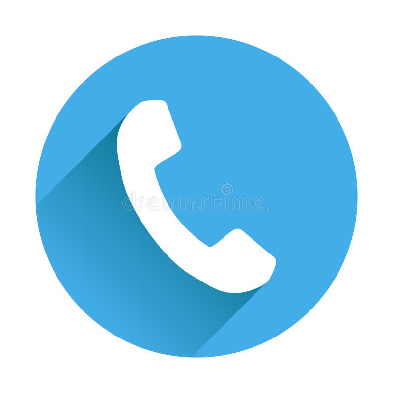Icona del telefono nello stile piano Illustrazione di vettore sulla parte posteriore rotonda del blu royalty illustrazione gratis Icona del telefono nello stile piano Illustrazione di vettore sulla parte posteriore rotonda del blu royalty illustrazione gratis