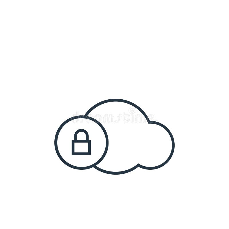 Icona del vettore di blocco del cloud isolata in fondo bianco. struttura icona thin line cloud lock per la progettazione del sito royalty illustrazione gratis