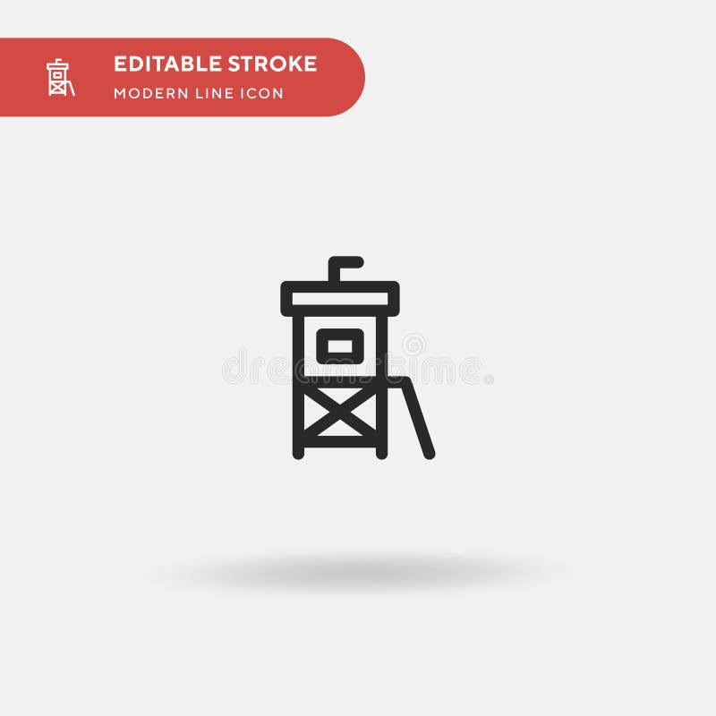 Icona del vettore semplice della torre di guida. modello di progettazione simboli illustrativi per l'elemento ui mobile Web. color illustrazione vettoriale