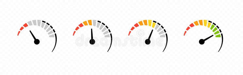 Icona del vettore del tachimetro che simboleggia l'accelerazione e le prestazioni elevate della velocità automobilistica illustrazione vettoriale