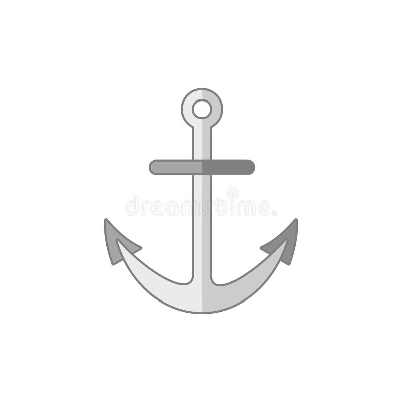 Icona dell'ancora nautica isolata su fondo bianco. design piatto illustrazione di stock