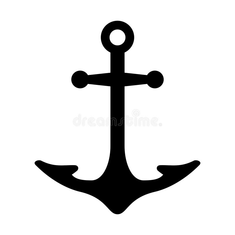 Icona dell'ancoraggio nero isolata sul png bianco illustrazione vettoriale