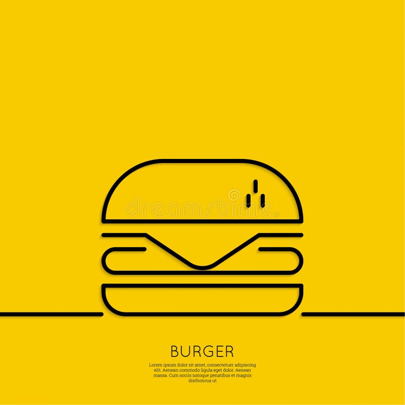 Icona dell'hamburger su un fondo giallo illustrazione vettoriale