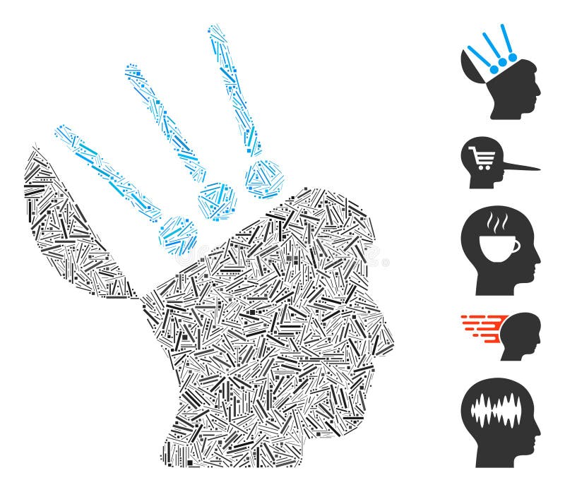 Icona dell'interfaccia utente aperta del mosaico di linea illustrazione di stock