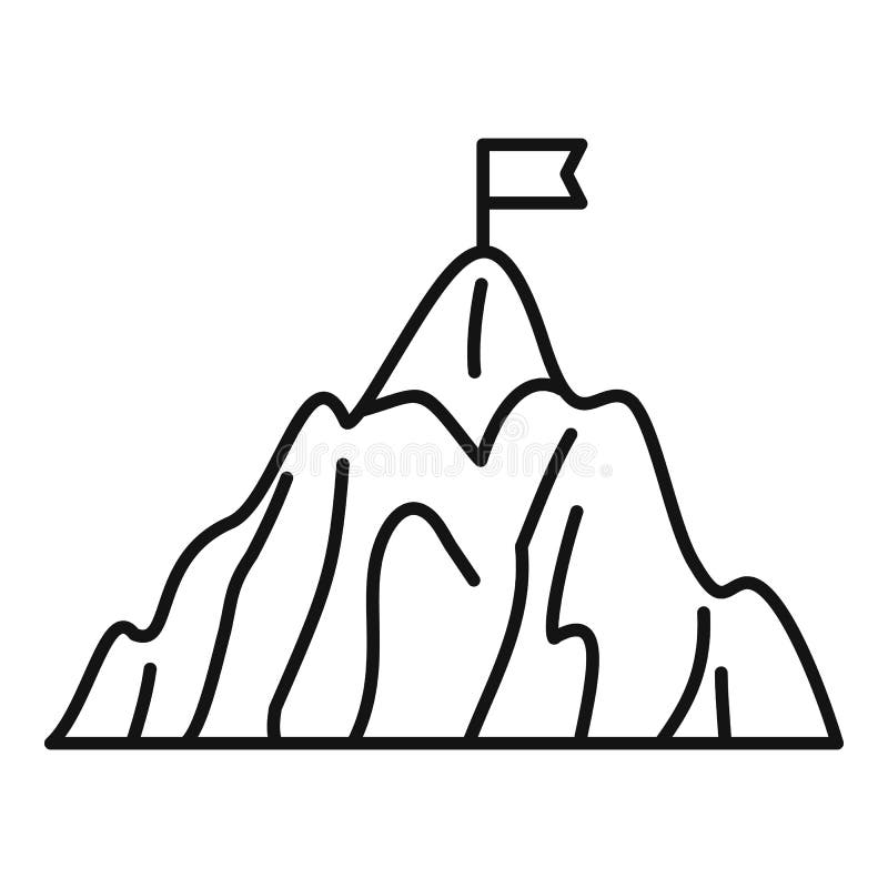 Icona dell'obiettivo di affari della montagna, stile del profilo royalty illustrazione gratis Icona dell'obiettivo di affari della montagna, stile del profilo royalty illustrazione gratis