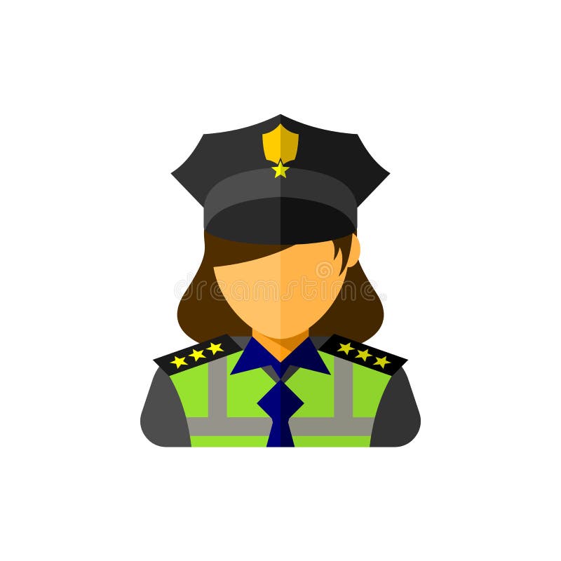 Icona dell'ufficiale della donna della polizia illustrazione vettoriale Icona dell'ufficiale della donna della polizia illustrazione vettoriale