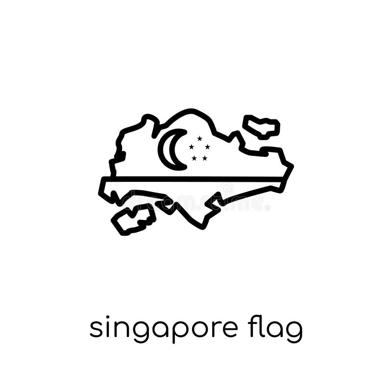Icona della bandiera di Singapore illustrazione di stock Icona della bandiera di Singapore illustrazione di stock