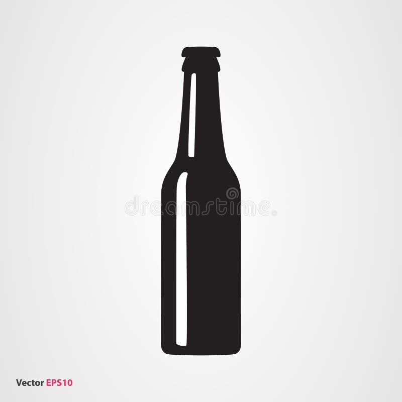 Beer bottle icon on gray. Beer bottle icon on gray