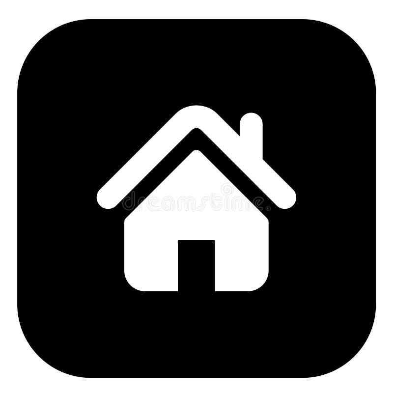 Icona della casa in bianco e nero per siti Web illustrazione vettoriale