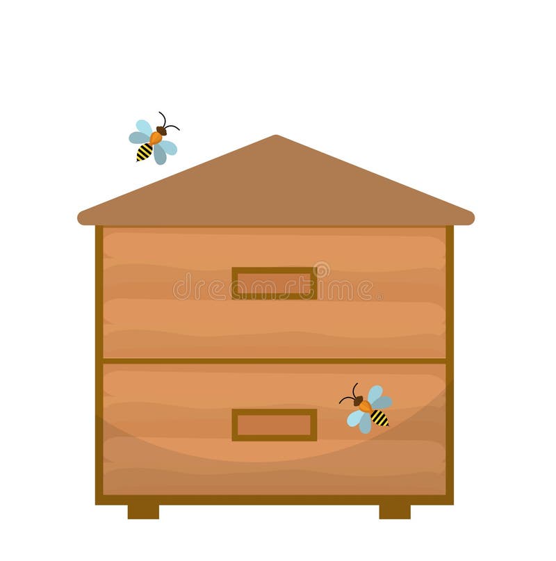 Icona della casa di ape, stile piano Arnia isolata su fondo bianco Illustrazione di vettore, clipart illustrazione di stock Icona della casa di ape, stile piano Arnia isolata su fondo bianco Illustrazione di vettore, clipart illustrazione di stock