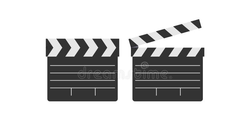 Icona della lavagna di film e film su sfondo bianco. modello per la creazione di immagini in vetrina illustrazione di stock