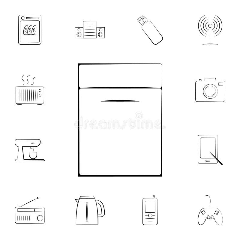 dishwasher icon. Detailed set of home appliances. Premium graphic design. One of the collection icons for websites, web design, mobile app on white background on white background. dishwasher icon. Detailed set of home appliances. Premium graphic design. One of the collection icons for websites, web design, mobile app on white background on white background