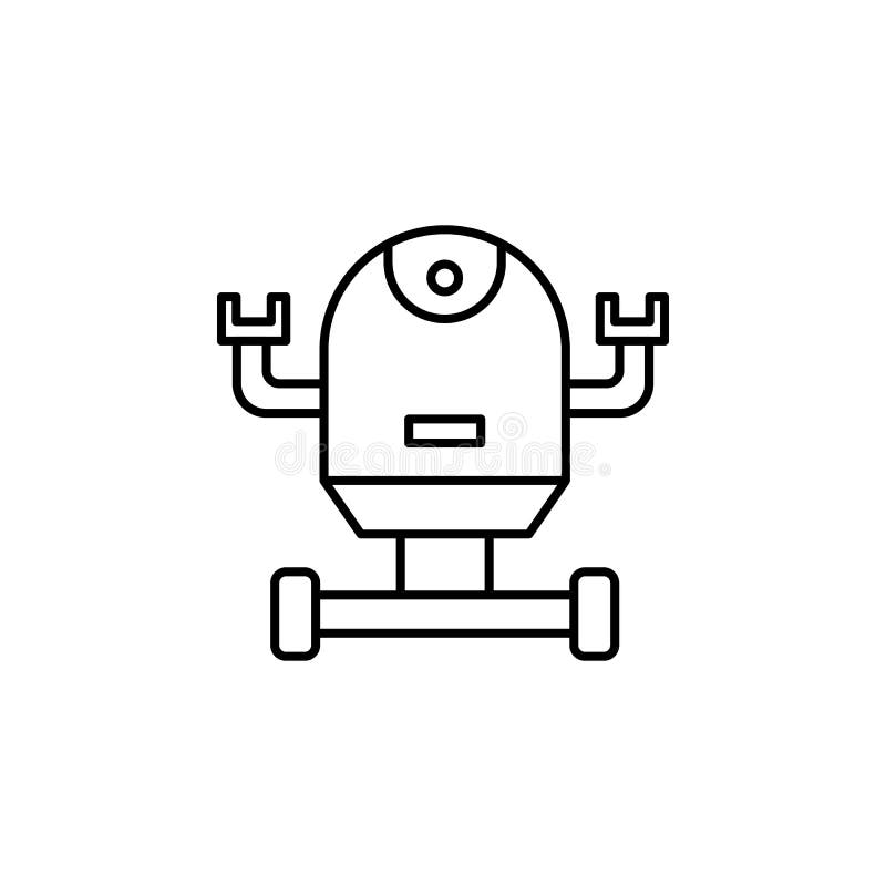 Icona della linea robot spaziale. per il logo Web dell'app mobile ui ux è possibile utilizzare segni e simboli. i simboli e i simboli possono essere utilizzati per il logo Web dell'app mobile ui ux su sfondo bianco.