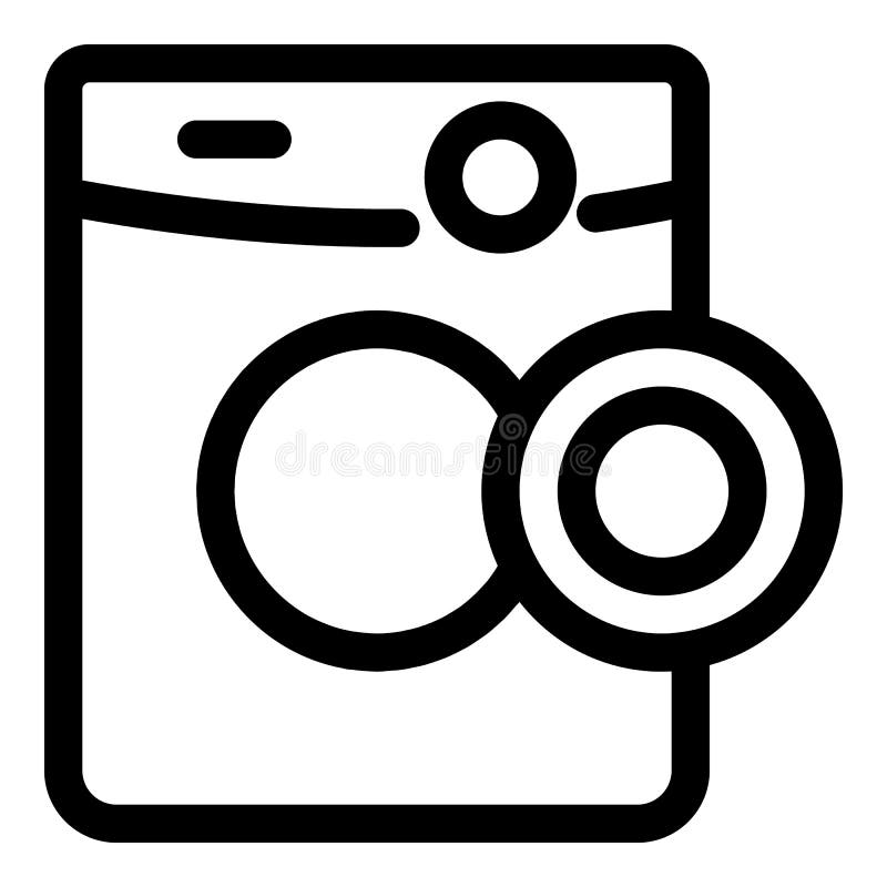Icona della macchina del lavaggio della porta aperta, stile del profilo illustrazione di stock Icona della macchina del lavaggio della porta aperta, stile del profilo illustrazione di stock