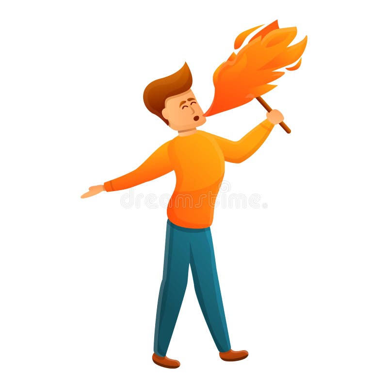 Icona della Mostra del fuoco, stile cartone animato illustrazione vettoriale