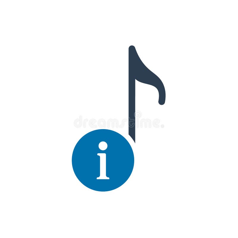 Icona della nota musicale, icona di musica con il segnale di informazione Icona della nota musicale e circa, FAQ, aiuto, simbolo illustrazione vettoriale Icona della nota musicale, icona di musica con il segnale di informazione Icona della nota musicale e circa, FAQ, aiuto, simbolo illustrazione vettoriale