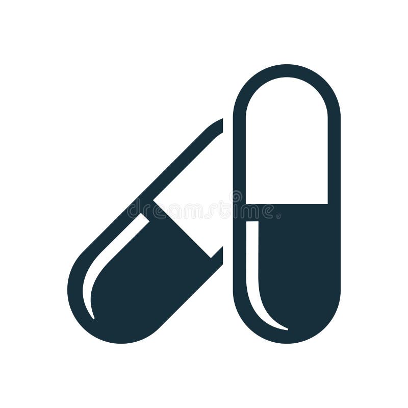 Icona della pillola su fondo bianco