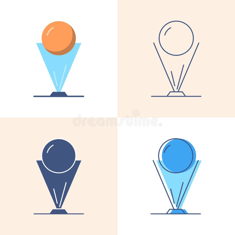 Icona della proiezione dell'ologramma messa in piano e nella linea stile royalty illustrazione gratis Icona della proiezione dell'ologramma messa in piano e nella linea stile royalty illustrazione gratis