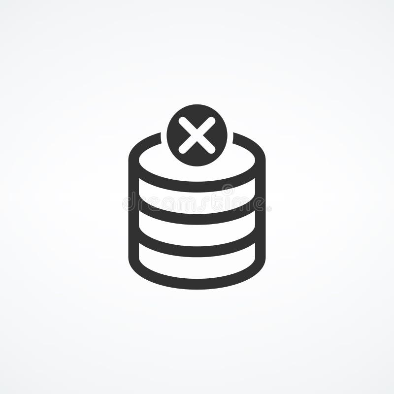 Icona della riga dati negata. annullamento database predefinito del database bloccato. rifiutare o annullare il concetto. illustra royalty illustrazione gratis