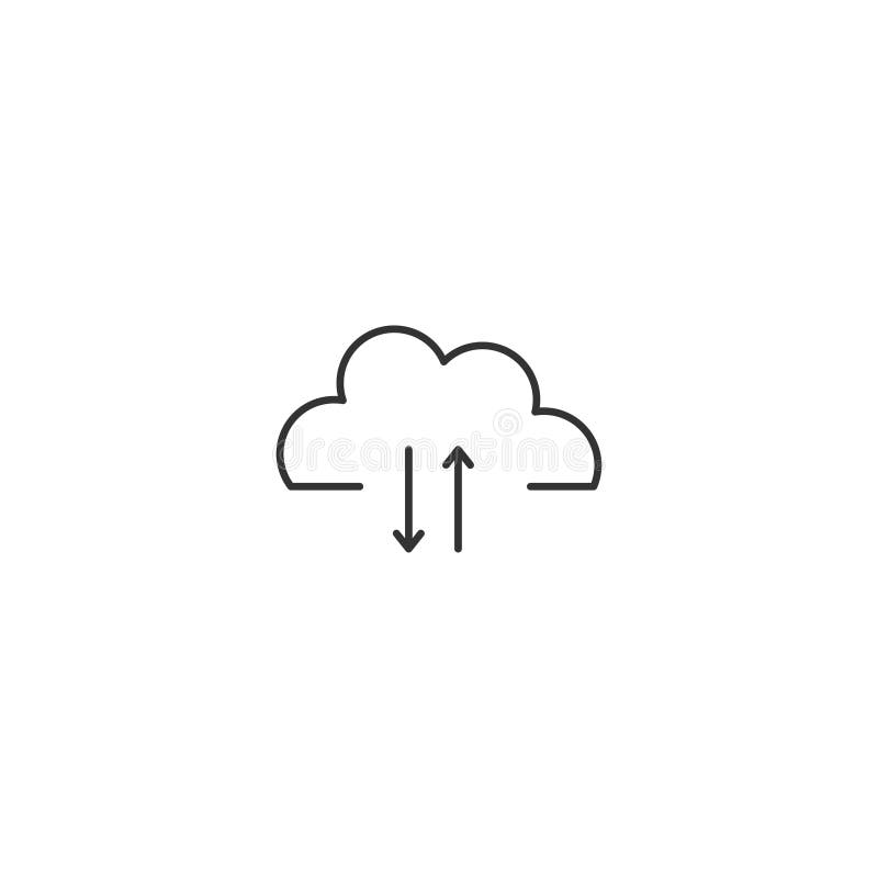 Icona della riga di database del blocco cloud. salvataggio dati di elaborazione illustrazione vettoriale