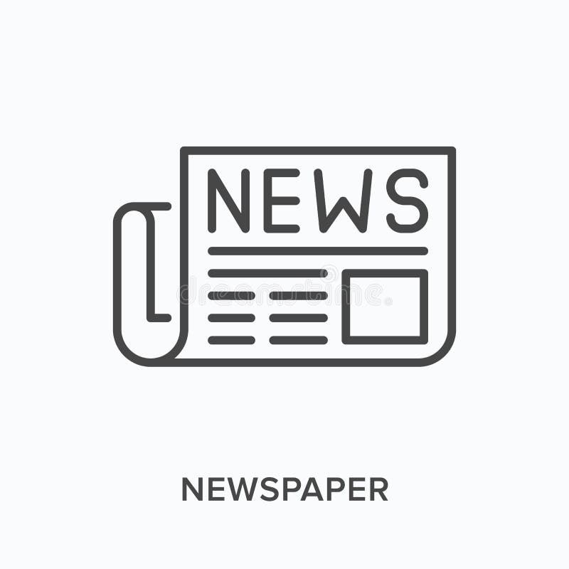 Icona della riga di giornale Illustrazione di un profilo vettoriale dell'articolo Pittogramma lineare sottile pressa più recente illustrazione vettoriale