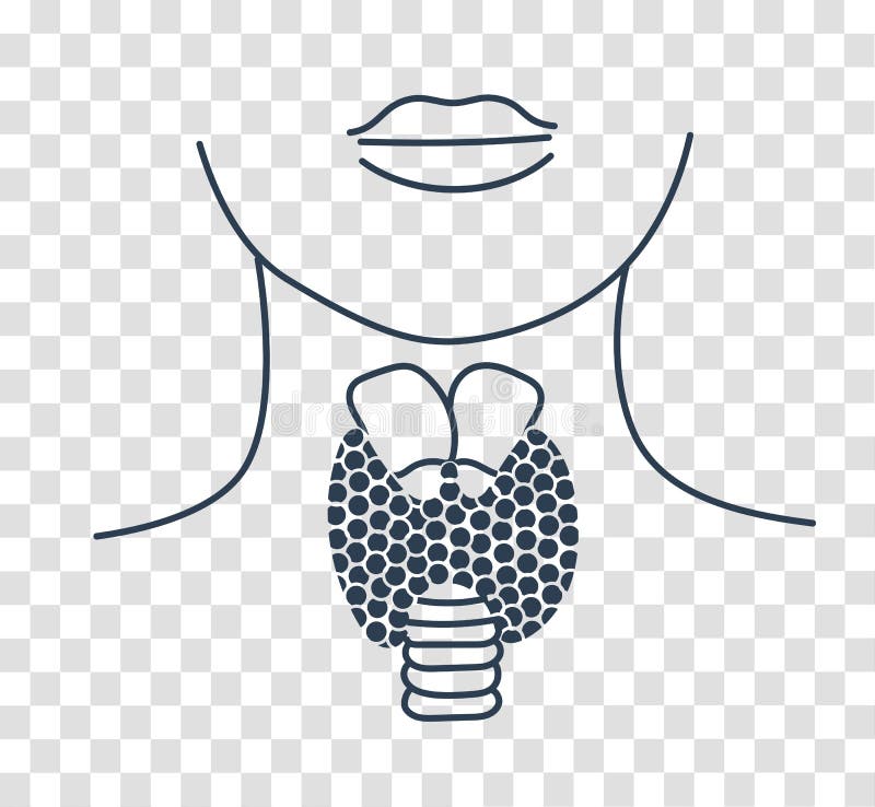 Icona della siluetta della struttura della tiroide illustrazione vettoriale Icona della siluetta della struttura della tiroide illustrazione vettoriale