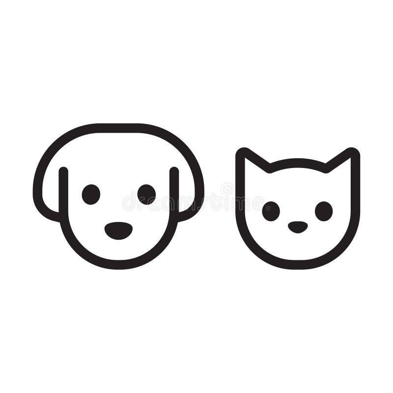 Icona della testa di cane e del gatto