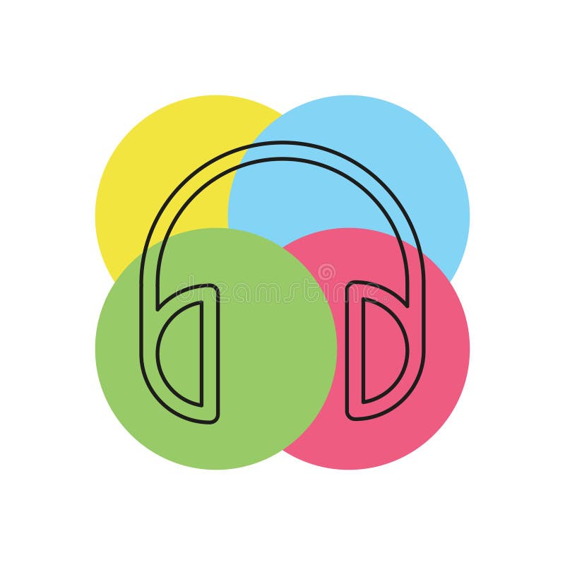 Icona delle cuffie di vettore - musica sana illustrazione di stock Icona delle cuffie di vettore - musica sana illustrazione di stock