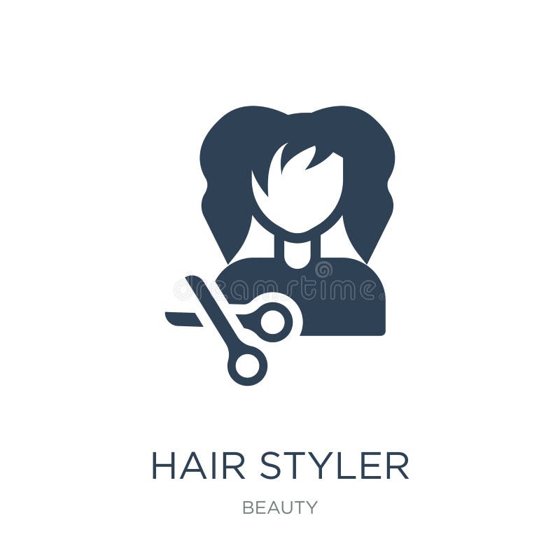 Icona dello styler dei capelli nello stile d'avanguardia di progettazione icona dello styler dei capelli isolata su fondo bianco royalty illustrazione gratis
