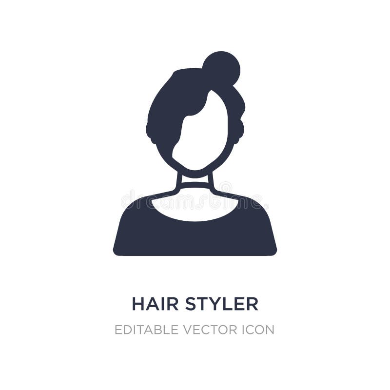 Icona dello styler dei capelli su fondo bianco Illustrazione semplice dell'elemento dal concetto di bellezza progettazione di simbolo dell'icona dello styler dei capelli