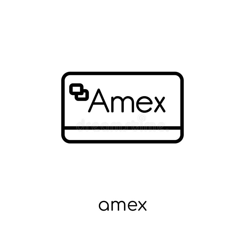 Icona di Amex Icona lineare piana moderna d'avanguardia di Amex di vettore sulla b bianca illustrazione vettoriale Icona di Amex Icona lineare piana moderna d'avanguardia di Amex di vettore sulla b bianca illustrazione vettoriale