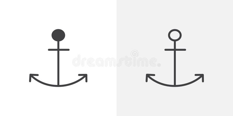 Icona di ancoraggio isolata su fondo bianco illustrazione vettoriale