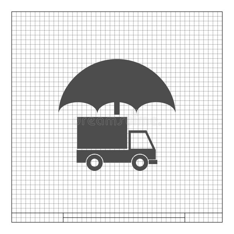 Icona di assicurazione di carico illustrazione di stock