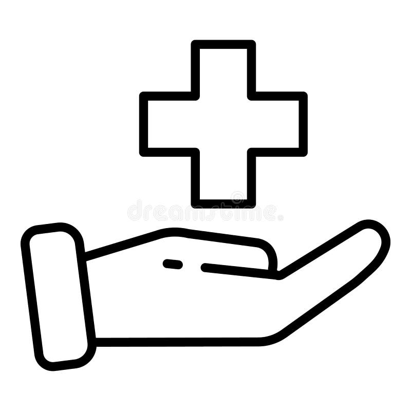 Icona di assistenza medica, stile del profilo royalty illustrazione gratis Icona di assistenza medica, stile del profilo royalty illustrazione gratis