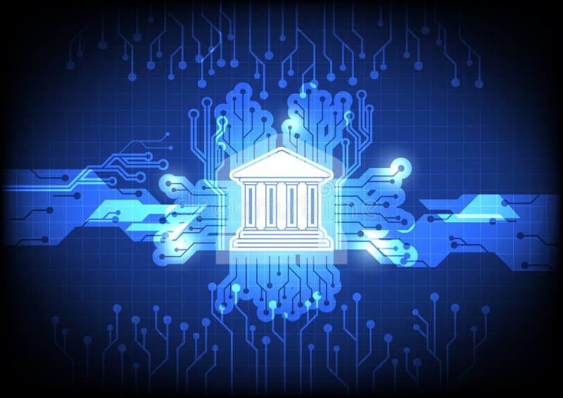 Icona di attività bancarie di Digital con il concetto del fondo del circuito