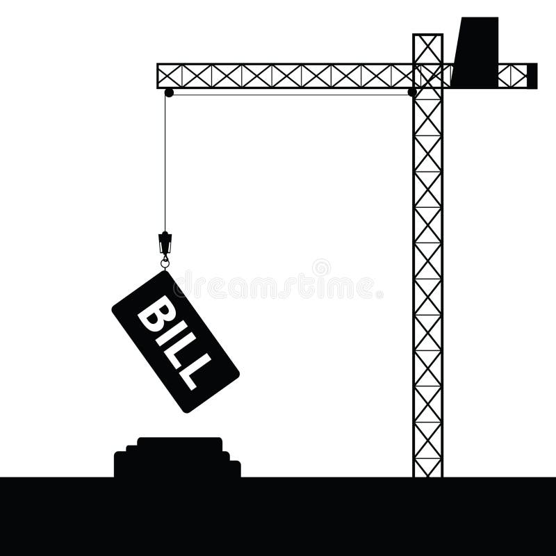 Icona di Bill con il vettore della costruzione della gru illustrazione di stock